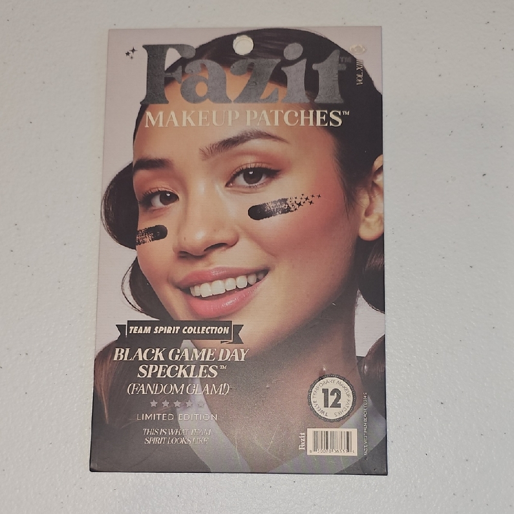 Fazit Makeup Patches, Black Game Day Speckles, 1 pack of 12
